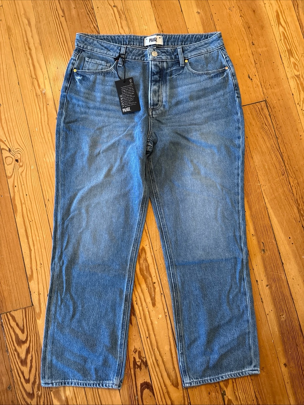 Paige Womens Noella Jeans Size 30 Blue Straight Leg Button Fly Coastline